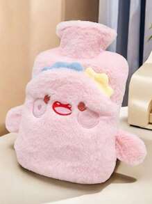 SHEIN 1件卡通植绒大容量热水袋可重复注水防爆防漏可拆卸暖手宝暖肚脐暖宝宝可爱加热水袋男生情人节心形女士情人节礼物生日男友女友 - 彩色 - 查看 6