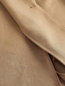 SHEIN MOD 秋冬女士蕾丝拼布夹克和裙装套装 - 卡其色 - 查看 9