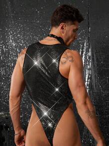 FeverCity 男士针织时尚休闲紧身连体裤 - 黑色 - 查看 2