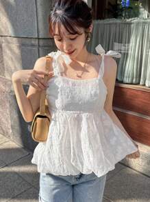 FRIFUL 女士吊带背心、夏季服装、领带、演唱会 - 白色 - 查看 4