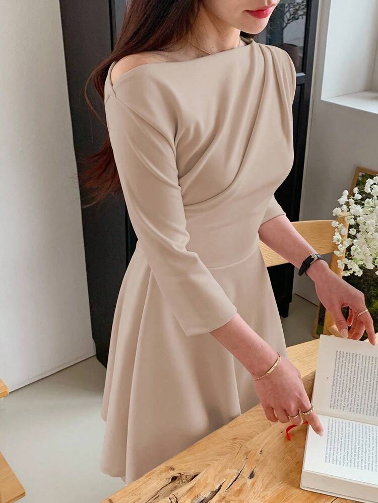 Women's Off Shoulder Wrap Waist Short Dress Cocktail Dress
