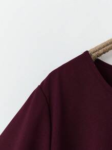 Rusticease Plus Size Geometric Print Round Neck Casual Short Sleeve Dress, Suitable For Summer