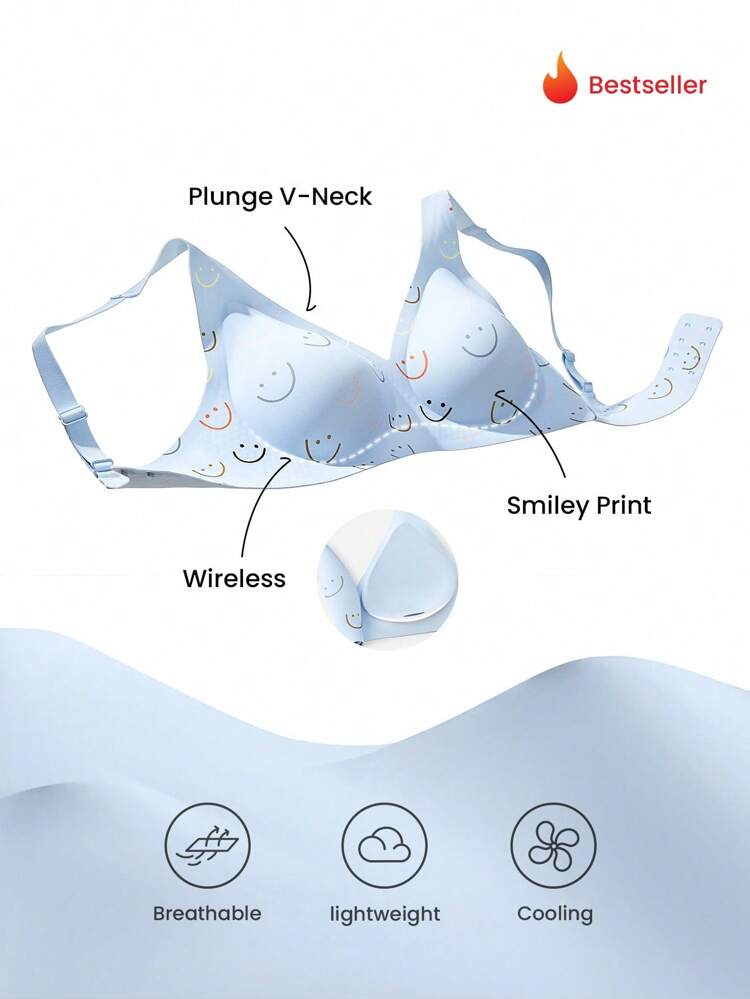 Dream Curve 2ndSkin Wireless Seamless Plunge Lounge Bra