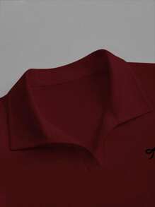 INAWLY Plus Size T-Shirt, Crop Top For Plus Size Women, Fashionable Spring Tops - Burgundy - View 3