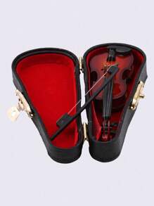 SHEIN 1 件迷你乐器手工小提琴模型 - 黑色 - 查看 2