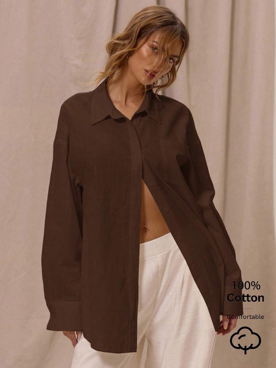 MUSERA Camisa de manga larga para vacaciones, elegante ropa de playa bohemia, romántica, de Ibiza, mineral, oversize, para aeropuerto, playa, Navidad, otoño, invierno, elegante