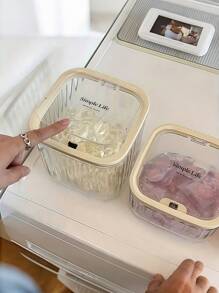 SHEIN Organizer per detersivo per bucato con coperchio a scomparsa - Scatola di stoccaggio impermeabile per capsule, perle e smacchiatori | Contenitore da scrivania mini per bagno, cucina e camera da letto (multifunzionale, salvaspazio)