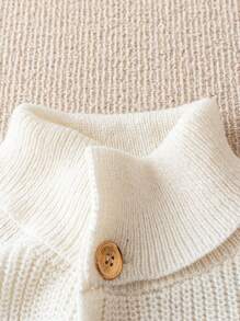 GlowEve 女士纯色长袖优雅开衫，腰带设计 - 白色 - 查看 5