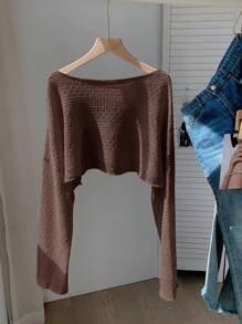 Comfortcana 大码女式透明落肩长袖宽松休闲上衣