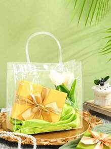 SHEIN 1/5/10/15/20/30/40/50 件透明 PVC 礼品袋套装，女士防水透明钱包，体育场认可音乐会包，派对婚礼节日海滩圣诞节购物手提包