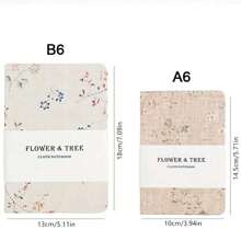 SHEIN 264 页，亚麻布精装 B6/A6 笔记本，配有 100gsm 优质纸张、内袋、粗花、生命之树返校 - 彩色 - 查看 2