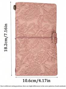 SHEIN 复古欧洲蕾丝 PU 皮革笔记本变色带空白横线网格页计划本日记本礼物办公室书写子弹日记旅行商务 - 彩色 - 查看 2