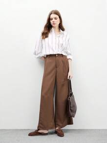 CUCCOO BIZCHIC 女士时尚咖啡色绒面革舒适通勤平底穆勒便鞋，适合户外、工作、休闲日常穿着 - 咖啡棕 - 查看 10