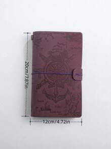 SHEIN Vintage A6 Refillable Notebook Soft Leather Pirate Style Travel Journal Book Retro Loose Leaf Diary Planner Stationery For School Office Work Study Memo Writing Creative Gift For Men And Women Daily Notes Sketchbook - A6 - View 13