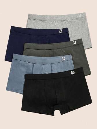 Snug Zone 男士5入組字母圖案平角內褲