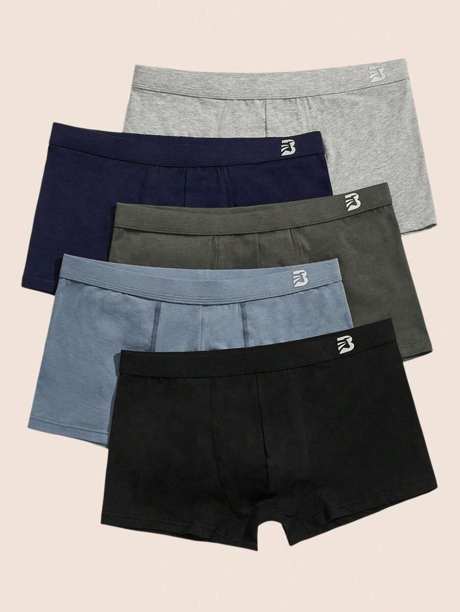 Snug Zone Men 5pcs Letter Graphic Boxer Brief