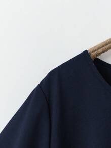 Rusticease 大码女式休闲腰果印花圆领宽松短袖连衣裙，度假风