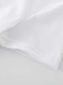 SHEIN Young Girl Only Sell T-Shirt ,No Pants, Regular Fit White T-Shirt With Fun Graphic Print And Polyester Material Girls Summer School Cute Teenager - White - View 6