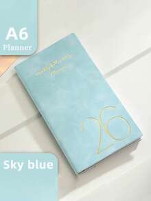 SHEIN 1pc A6 2026 Planner Notebook, Portable Schedule Notebook, 365-Day Time Management Notebook, Weekly & Daily Planning, Journal, Back To School/Start Of School Year Gift