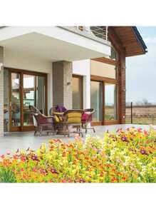 1/5 件混色黄花-白色、橙色、莲花、紫色人造花叶仿真植物，适用于婚礼装饰、订婚装饰、塑料花和绿植，适用于室内外墙壁拱门装饰、春夏装饰、情人节人造植物、塑料花、餐桌摆件 - 彩色 - 查看 8