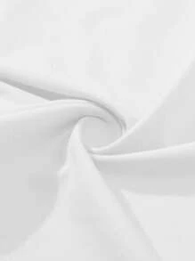 女士红色碎花短袖圆领休闲上衣 - 白色 - 查看 6