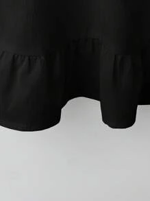 EMERY ROSE Set de 2 piezas de talla grande, camiseta de manga corta casual simple y pantalones largos, adecuado para el verano - Negro - Ver 6