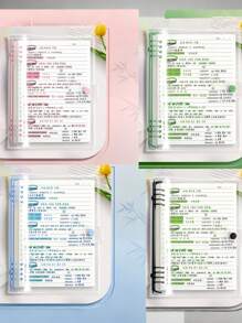 SHEIN 120 Pages A5 Clear Softcover Bulk Notebook With Perforated Pages, Removable Spiral, Waterproof Design - Great For Everyday Office Supplies And Minimalist Style, Perfect Gift For Music Lovers, Music Notebook | Minimalist Notebook | Waterproof Notebook