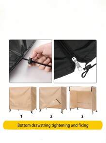 SHEIN 1 Piece Universal Size Oxford Fabric Waterproof UV Protection Dustproof Easy Install Grey Swing Chair Cover For Outdoor Patio Garden All Season Furniture Protector Dust Cover Clean Shield