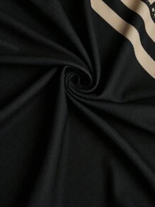 SHEIN LUNE Chaqueta ligera de talla grande para mujer con estampado geométrico minimalista y casual