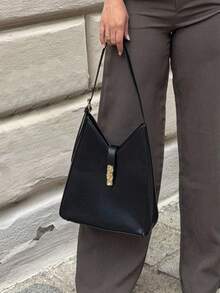 Jeta Ari FAUX LEATHER SHOULDER BAG, WOMEN ELEGANT BAG, BUSINESS CASUAL WOMAN BAG PEFECT FOR OFFICE BUSINESS AND WORK - Black - View 2