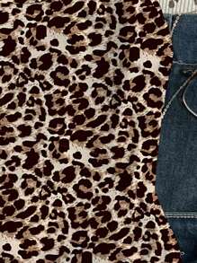 SHEIN Teen Girls Casual Leopard Print Camisole Tank Top, Sleeveless Snug Fit Summer Shirt