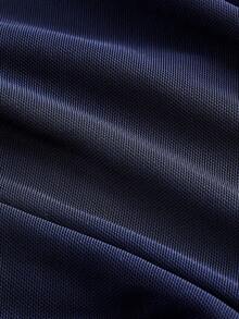 SHEIN MOD Navy Blue Long Sleeve Tight Lace-Up Women's T-Shirt, Outdoor Top - Navy Blue - View 4