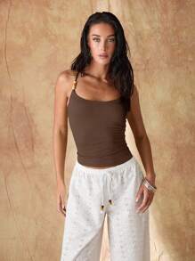 Glamine 女式串珠吊带背心 - 棕色 - 查看 8