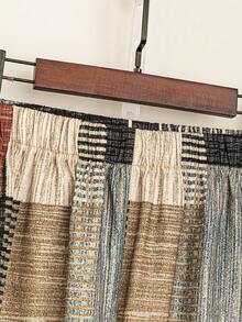 Rusticease Kích thước lớn Mùa hè Nhà  Mặc Lỏng lẻo Hình học Vòng cổ Áo Và Quần cà rốt Bộ - Nhiều màu - Xem 4