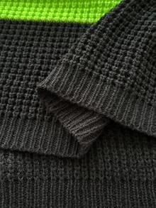 Maweii Damen Große Größen Pullover mit Kontrast-Streifen, Off-Shoulder, locker und lässig