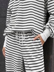 Maija 女士系带前口袋条纹简约休闲运动裤，日常穿着，节日