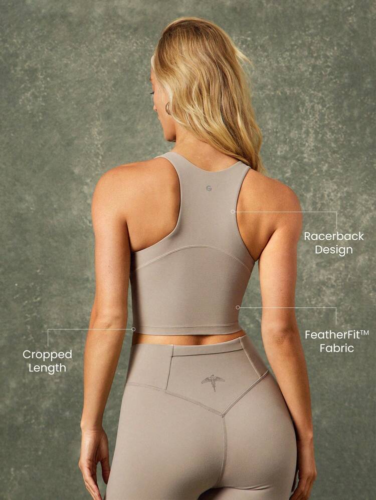 GLOWMODE X Harry Potter FeatherFit™ Soft Stretchy Sweat-Wicking Bust-Lifting Seam Cropped Removable Cups Racerback Graphic Tank Low-Impact Yoga Pilates Studio Gym Daily Active Wear