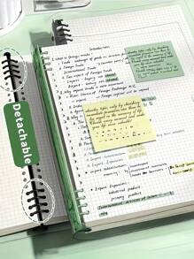 SHEIN 120 Pages A5 Clear Softcover Bulk Notebook With Perforated Pages, Removable Spiral, Waterproof Design - Great For Everyday Office Supplies And Minimalist Style, Perfect Gift For Music Lovers, Music Notebook | Minimalist Notebook | Waterproof Notebook