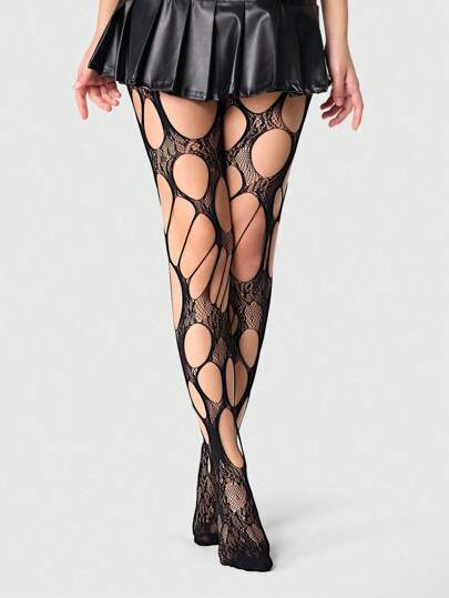 Goth زوج من جوارب شبكية بطراز بانك للنساء، مناسبة لجميع الفصول