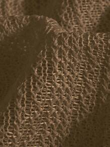 Manfinity Homme Camisa de manga corta de unicolor casual para hombre talla grande, verano - Café integral - Ver 3