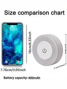 1 pieza Luz nocturna LED regulable con toque - Blanco cálido suave y brillo ajustable de luz de día, adecuado para iluminación decorativa en dormitorio, pasillo, baño, sala de estar, armario, diseño compacto, fácil de instalar, luz portátil de gabinete con carga USB