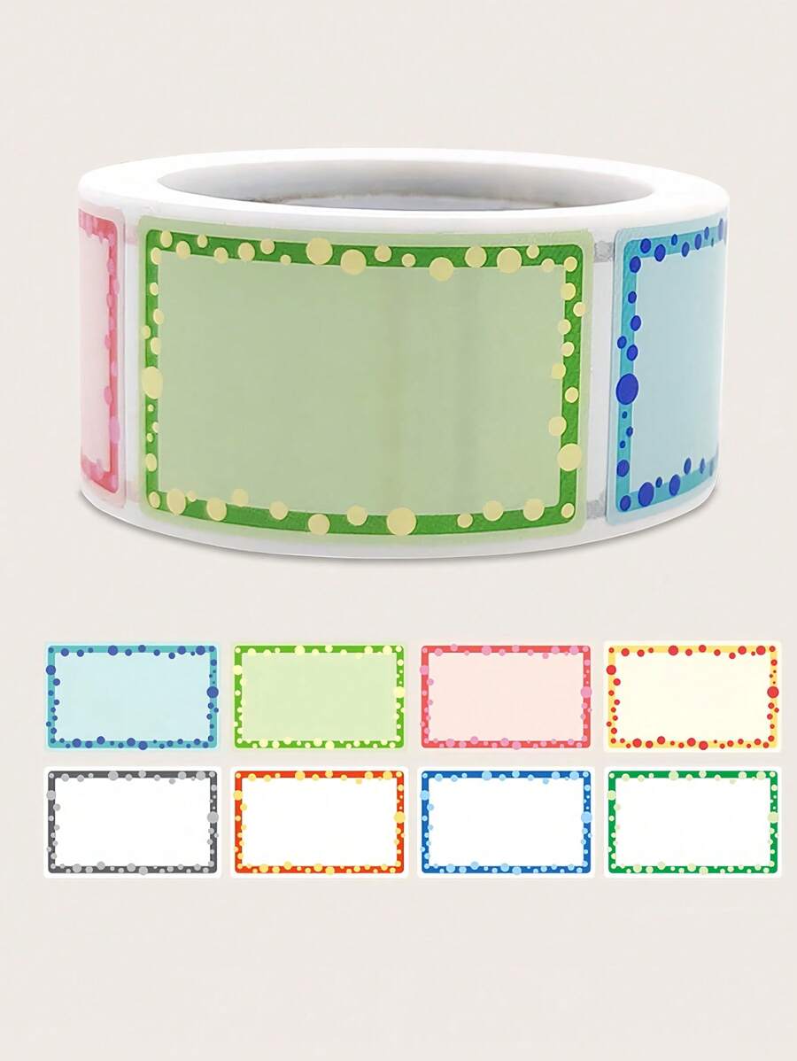 1pc Multi-Colored Cute Cartoon Handwritten Self-Adhesive Name Stickers, Notebook Sticky Notes Stickers, Adorable Multi-Colored Book Self-Adhesive Label Stickers - Multicolor - View 1