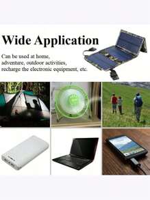 SHEIN Smaraad Renewable 30W Foldable Solar Panel, Portable Solar Generator Outdoor Camping RV Charger For Mobile Phones, Tablets, Lighting, Fans