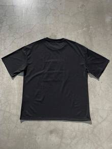 Manfinity Homme 男士休闲字母印花短袖T恤，夏季 - 黑色 - 查看 2