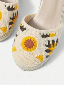 Styleloop 女士坡跟厚底编织凉鞋，波西米亚风格厚底鞋，适合万圣节、圣诞节、派对 - 彩色 - 查看 11