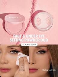 SHEGLAM Insta-Ready Face & Under Eye Setting Powder Duo-Bubblegum 2 In 1 Pink Brightening Oil Control Loose Setting Powder  Matte Pore-Less Waterproof Long Lasting Pressed Powder Pink Powder Graduation Birthday Holiday Summer Fall Autumn Y2K Fancy Fashion Women Brand Makeup Cosmetic Beauty Party Beach Travel Camping Outdoors School Campus Trip Festivals Decor Gift Present Rose Girl Cosplay Best Color Charm Vibe