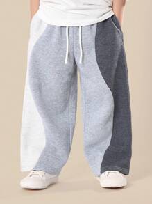 SUMWON Kids Color Block Sweatpants Loose Fit Wear Casual Jogger Bottoms Everyday Comfort Indoor Outdoor Play Wear Spring Fall 2023 Collection Winter - Multicolor - View 1