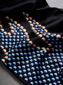 Manfinity EMRG Crew Neck Batwing Sleeve Cropped T-Shirt + Double-Headed Waist Sweatpants - A0094-XP , Men Street Wear Sets , Graphic Print Matching Set , Men Rave Outfit , Men Y2k Clothes , Men Graphic Print Set - Black - View 6