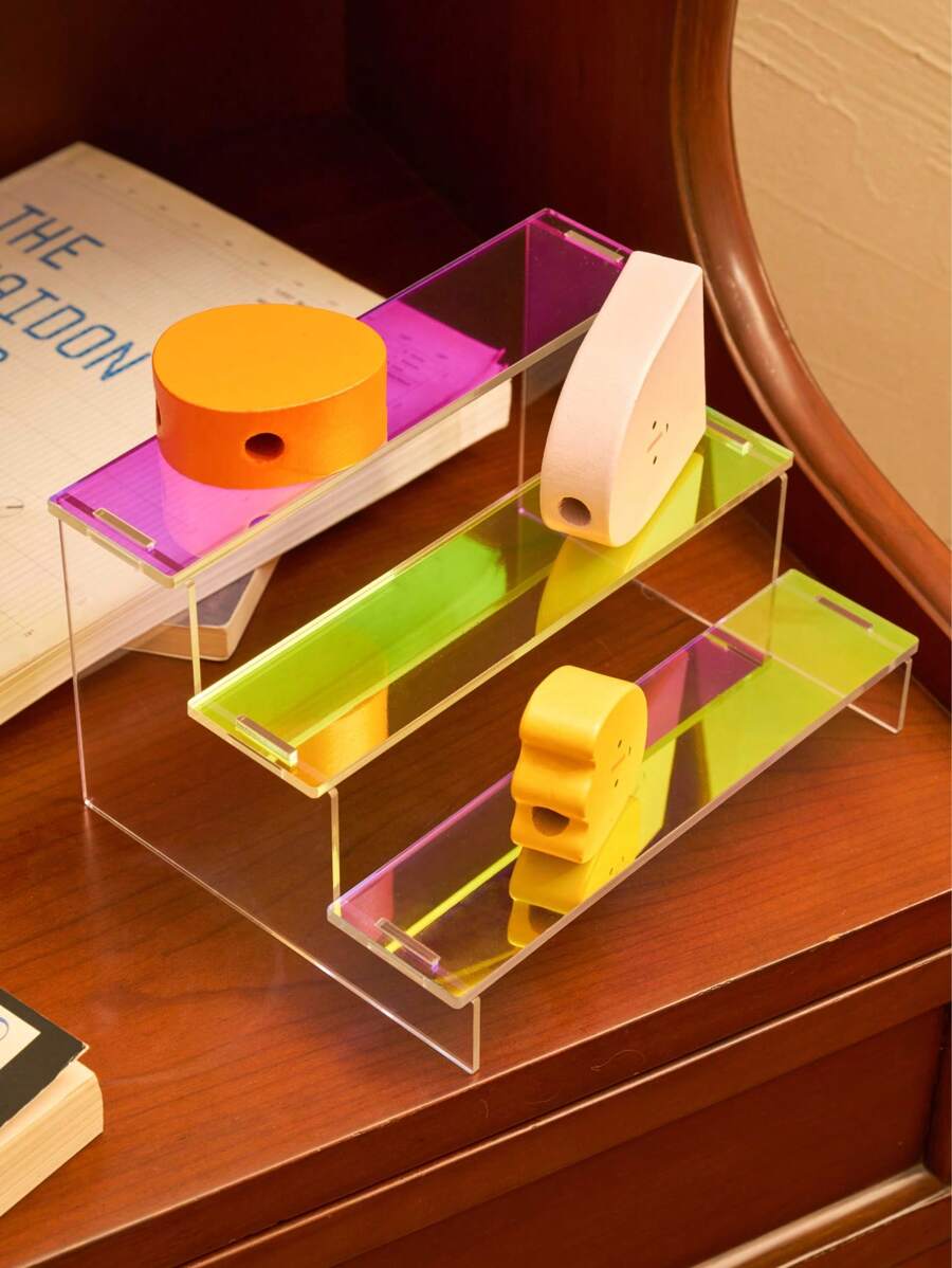 Joivida 一体式包装亚克力阶梯式展示架公仔和玩偶收纳架桌面收纳架适合玩具收藏家