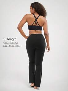 Quần legging ống loe cạp cao FeatherFit™ 31 inch, phù hợp cho yoga cường độ thấp và mặc hàng ngày. - màu đen - Xem 2